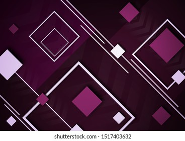 Tech squares, arrows and lines. Bright abstract background. Corporate design. Vector illustration