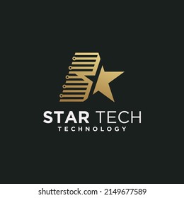 Tech star logo design creative minimalist design template graphics for business identity 