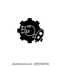 tech startup concept line icon. Simple element illustration. tech startup concept outline symbol design.