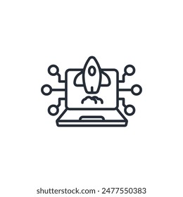 tech startup icon. vector.Editable stroke.linear style sign for use web design,logo.Symbol illustration.