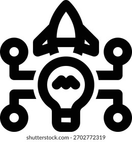 Ícone Tech Startup (Inicialização Técnica), Startup Launch (Inicialização), Startup Outline (Estrutura de tópicos de inicialização)