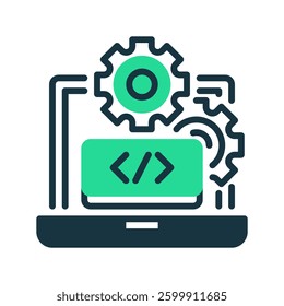 Tech Startup Line Icon, Outline Symbol for Technology Innovation, Business Disruption, Digital Entrepreneurship, and Software Development. Vector Sign Icon