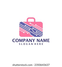 Design-Vektorgrafik des Tech-Koffer-Logos. Design-Design-Konzept für Koffer-Logos