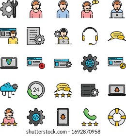 Tech Support 25 Set Lineal Color Icon Pack