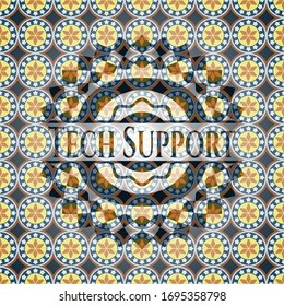 Tech Support arabesque badge. arabic decoration.