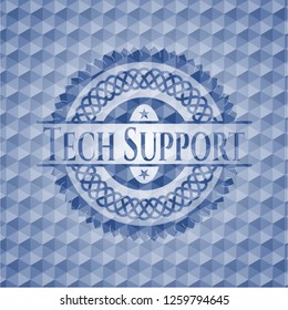 Tech Support blue polygonal badge.