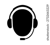 Tech Support Call Center Customer Service Black Icon Vector Symbol