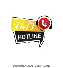 Tech Support Chat. Support service for user consultation. Customer Support flat banner. Call center 24 7. Hotline support service. Vector illustration.
