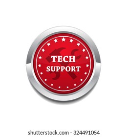 Tech Support Glossy Shiny Circular Vector Button