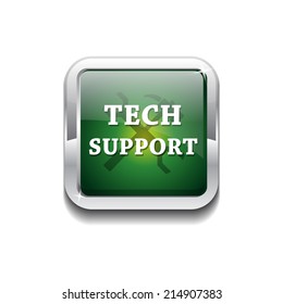 Tech Support Glossy Shiny Rounded Rectangular Vector Button
