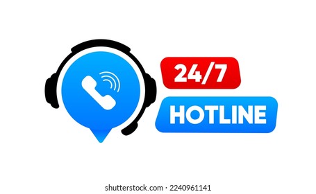 Auriculares con micrófono y burbuja de voz de chat. Servicio de soporte para consulta de usuarios. Atención al cliente. Centro de llamadas 24-7. Ilustración vectorial.