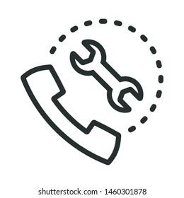 tech support hotline - minimal line web icon. simple vector illustration. concept for infographic, website or app.