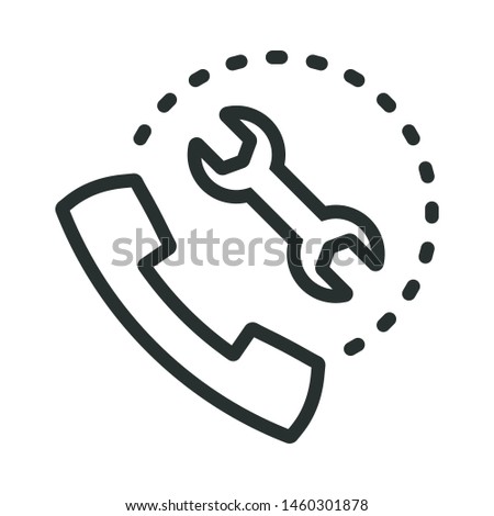 tech support hotline - minimal line web icon. simple vector illustration. concept for infographic, website or app.