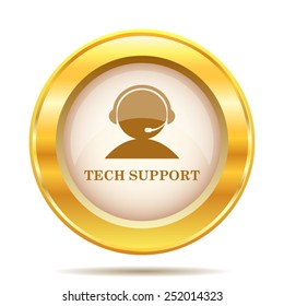 Tech Support Icon. Internet Button On White Background. EPS10 Vector. 