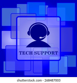 Tech support icon. Internet button on abstract background. 