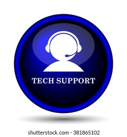 Tech support icon. Internet button on white background. EPS10 vector
