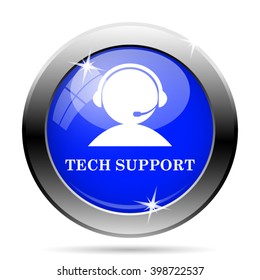 Tech Support Icon. Internet Button On White Background. EPS10 Vector
