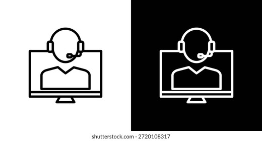 Estilo de contorno de ícono de Asistencia técnica. Icono editable en EPS10