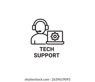 Tech Support icon vector design art illustration