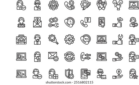 Tech support icons High-Quality Vector Icons Collection with Editable Stroke. Ideal for Professional and Creative Projects.
