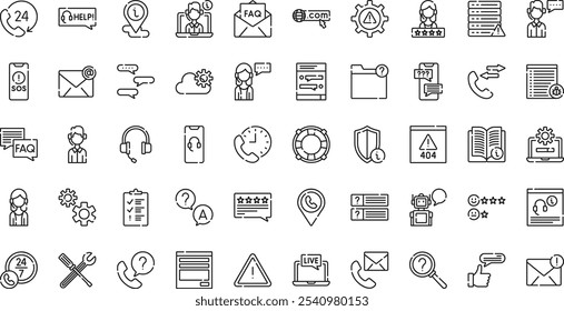 Tech support icons High-Quality Vector Icons Collection with Editable Stroke. Ideal for Professional and Creative Projects.