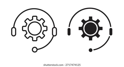 Ícones de suporte técnico. Pixel perfeito. Ícone de contorno de vetor. Conceito de logotipo plano.