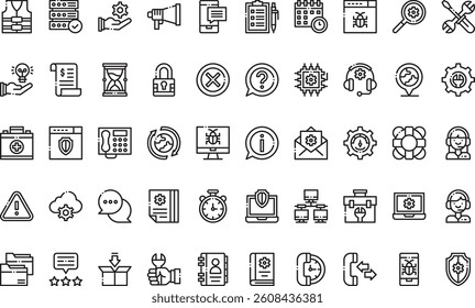 Tech support line icons High-Quality Vector Icons Collection with Editable Stroke. Ideal for Professional and Creative Projects