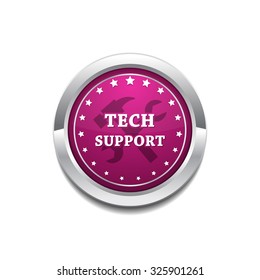 Tech Support Pink Vector Button Icon