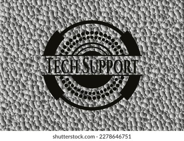 Tech Support retro style black emblem with grey bubbles background. Vector Illustration. Detailed. 