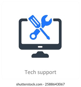 Tech Support and service icon concept