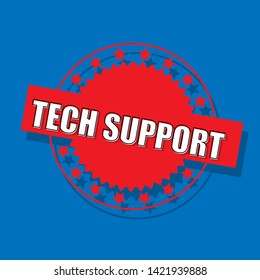 tech support stamp - tech support label,sticker,tag.