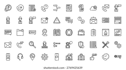 Tech Support Technology Help Service Problem Solution Icon Set