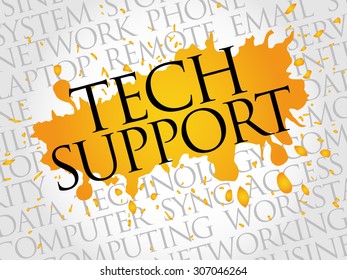 Tech support word cloud concept