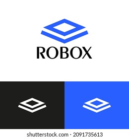 Tech system blockchain logo design concept. Data logomark illustration. Can representing ai, fintech, security, scifi.