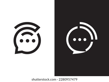 tech talk logo. chat logo communication concept symbol icon design.