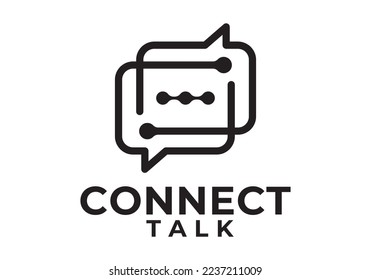 tech talk logo. online chat logo communication concept symbol icon design.