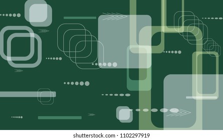 Tech Texture. Colorful Horizontal Technology Background with Frames, Squares, Dots, Arrows and Lines. Modern Abstract Texture for Wallpaper, Web, Applications. Modern Digital Texture. Vector.
