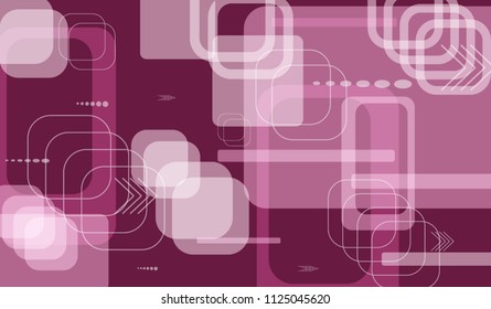 Tech Texture. Colorful Horizontal Technology Background with Frames, Squares, Dots, Arrows and Lines. Modern Abstract Texture for Wallpaper, Applications, Web. Fantastic Digital Texture. Vector.