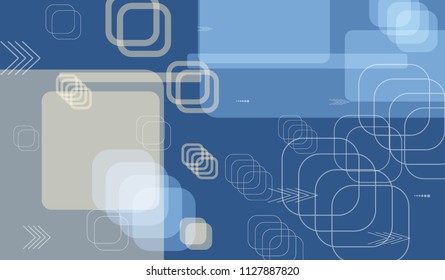 Tech Texture. Colorful Horizontal Technology Background with Frames, Squares, Dots, Arrows and Lines. Modern Abstract Texture for Wallpaper, Applications, Web. Vintage Digital Texture. Vector.