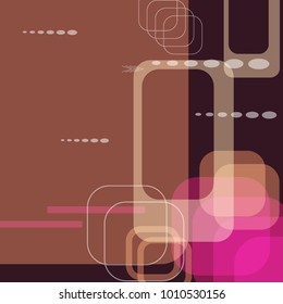 Tech Texture. Colorful Square Technology Background with Frames, Squares, Dots, Arrows and Lines. Modern Abstract Texture for Web, Applications, Wallpaper. Trendy Digital Texture. Vector.