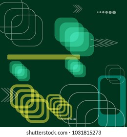 Tech Texture. Colorful Square Technology Background with Frames, Squares, Dots, Arrows and Lines. Modern Abstract Texture for Wallpaper, Web, Applications. Futuristic Digital Texture. Vector.