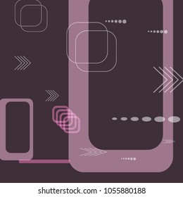 Tech Texture. Colorful Square Technology Background with Frames, Squares, Dots, Arrows and Lines. Modern Abstract Texture for Web, Wallpaper, Applications. Modern Digital Texture. Vector.