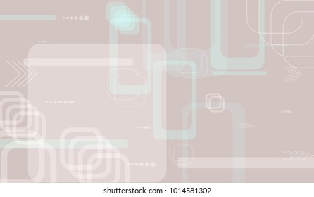 Tech Texture. Light Horizontal Technology Background with Frames, Squares, Dots, Arrows and Lines. Modern Abstract Texture for Web, Applications, Wallpaper. Vintage Digital Texture. Vector.