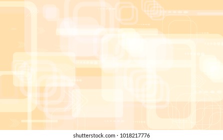Tech Texture. Light Horizontal Technology Background with Frames, Squares, Dots, Arrows and Lines. Modern Abstract Texture for Wallpaper, Applications, Web. Vintage Digital Texture. Vector.