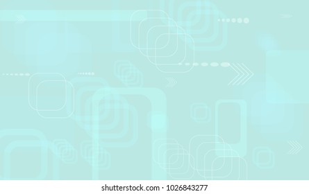 Tech Texture. Light Horizontal Technology Background with Frames, Squares, Dots, Arrows and Lines. Modern Abstract Texture for Web, Applications, Wallpaper. Fantastic Digital Texture. Vector.