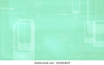 Tech Texture. Light Horizontal Technology Background with Frames, Squares, Dots, Arrows and Lines. Modern Abstract Texture for Web, Wallpaper, Applications. Futuristic Digital Texture. Vector.