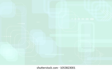 Tech Texture. Light Horizontal Technology Background with Frames, Squares, Dots, Arrows and Lines. Modern Abstract Texture for Wallpaper, Web, Applications. Fantastic Digital Texture. Vector.