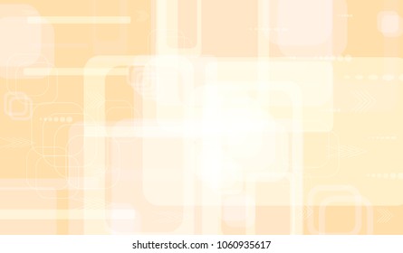 Tech Texture. Light Horizontal Technology Background with Frames, Squares, Dots, Arrows and Lines. Modern Abstract Texture for Wallpaper, Applications, Web. Fantastic Digital Texture. Vector.