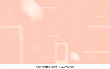 Tech Texture. Light Horizontal Technology Background with Frames, Squares, Dots, Arrows and Lines. Modern Abstract Texture for Web, Wallpaper, Applications. Modern Digital Texture. Vector.