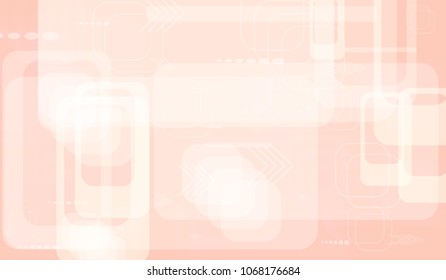 Tech Texture. Light Horizontal Technology Background with Frames, Squares, Dots, Arrows and Lines. Modern Abstract Texture for Wallpaper, Applications, Web. Trendy Digital Texture. Vector.
